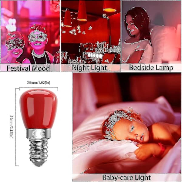 E14 Red LED Bulb 3w E14, Decorative Red E14 LED Bulb, 25w Replacement