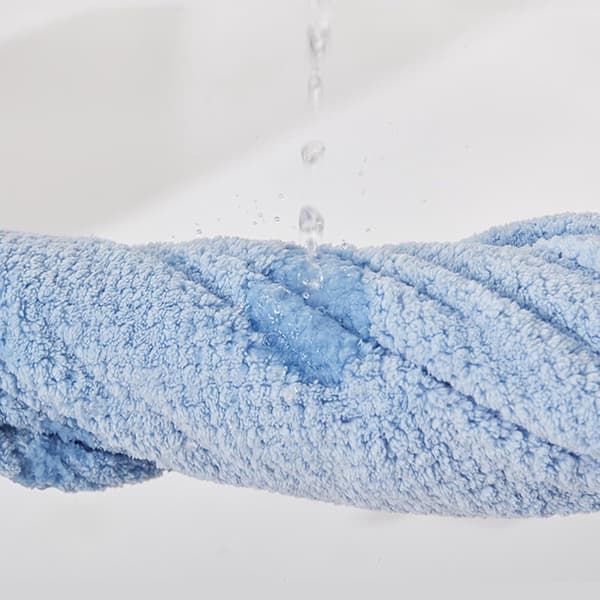 Hundebadekåbe, hurtigtørrende ultra-absorberende koralfleece kåbe til hunde efter bade og regnfulde gåture, blå, størrelse L