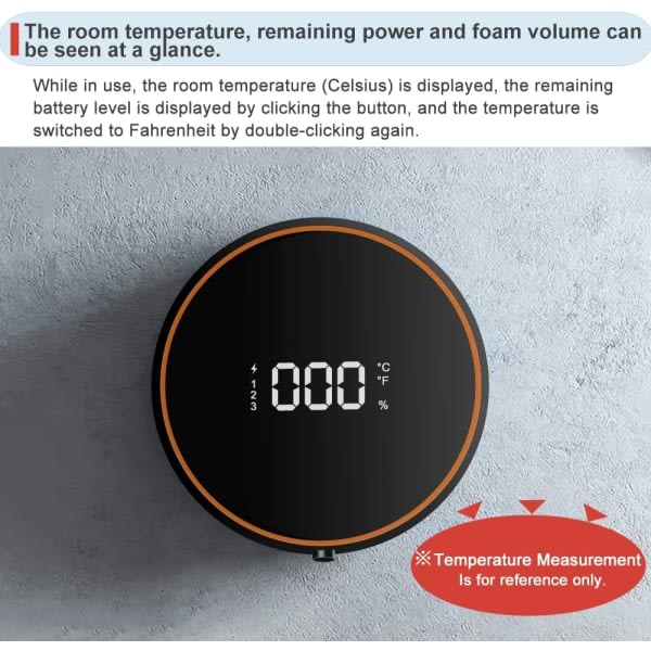 IC Väggmonterad Automatisk Skumtvåldispenser 300ml, Påfyllningsbar
