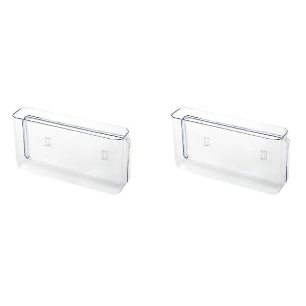 2 pcs Storage Boxes Transparent Office Supplies Wall Mounted Shelf