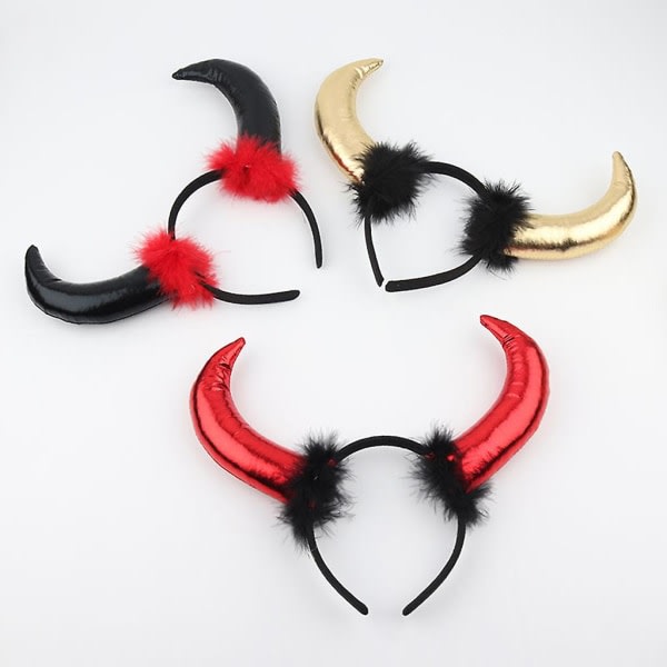 Gothic Ox Horns Huvudbonad Devil Horns Pannband Halloween julkostym