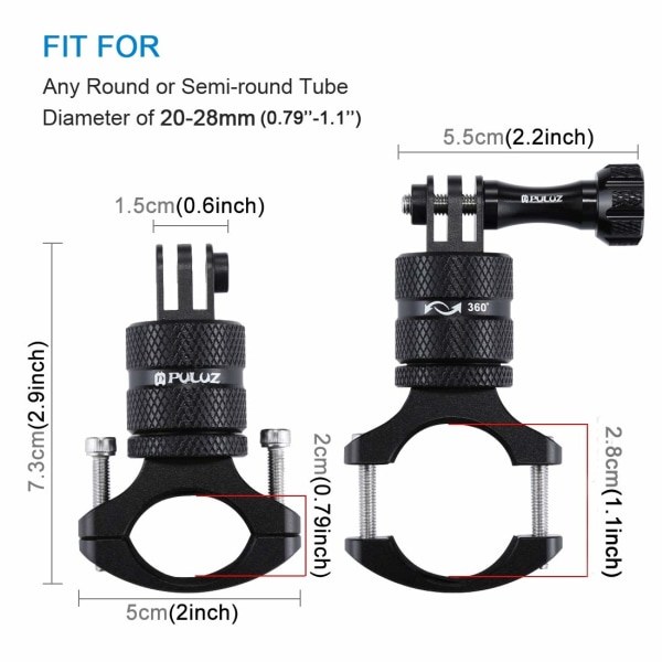 IC Pyörä Moottoripyörä Ohjaustangon Kiinnitys GoPro Bike Mount, PULUZ