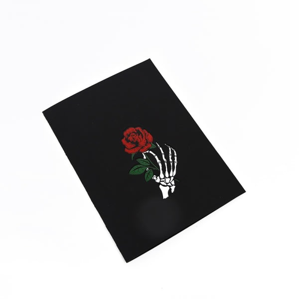 IC 3 Halloween Ruusun pääkallo Tredimensionella gratulationskort Dark Trend 3D Paperi Kaiverrus ontto Gratulationskort