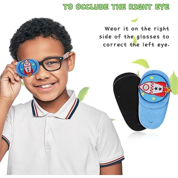 IC Höger öga barnögonplåster 2 dele, medicinsk øjenlåster for amblyopi Ortoptist Vuxna og barn, Enhörningsögonplåster for glasögon.