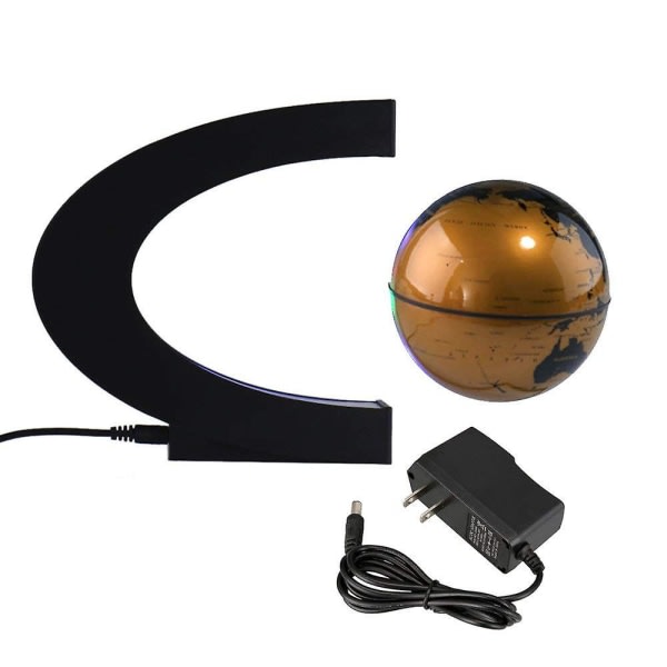 IC Flydende Globus med Farvede LED-lys C-formet Magnetfelt Levitation Verdenskort Globe (eu)