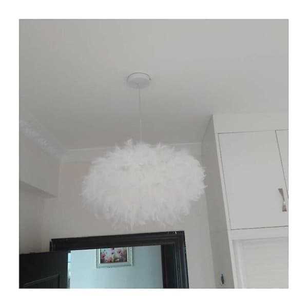 Fjäderpendellampa E27 40W Mjuk Stämningsbelysning för Vardagsrum Sovrum Matsal Vit 45cm