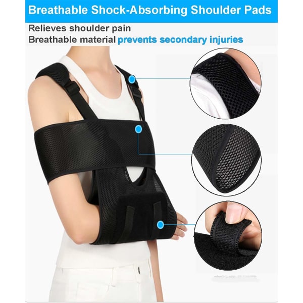 IC Medical Arm Sling, Arm Immobilizer Sling, Komfort, Best Fullt justerbar Rotator Cuff og albue støtte for brukket og frakturert arm (voksen)