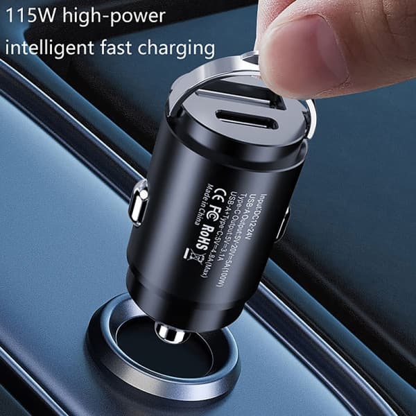 IC 100W bil USB-lader Super Charge USB-A USB-C Tenner for telefon