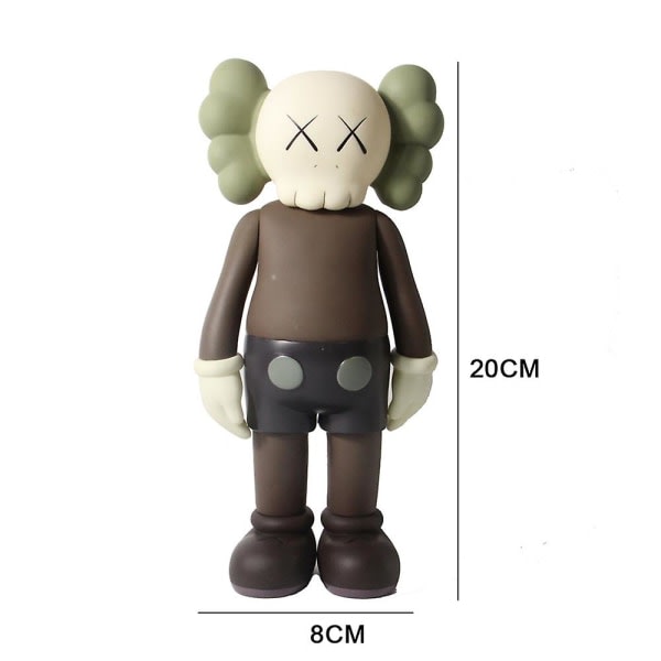 Kaws Figurer Leksak Trendig Samlarmodell Dockleksaker Minifigurer Bordsdekoration Hylla Ornament Present Grey