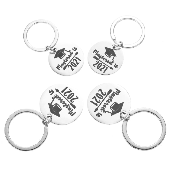 4 st Seniorgåvor Resenyckelring Unikt nyckeltillbehör Graduation Keychain Pendant Doktorgrad Grad G Silver 3x6x0.1cm IC