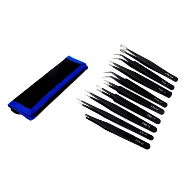 Metal pincettset, 9 delar