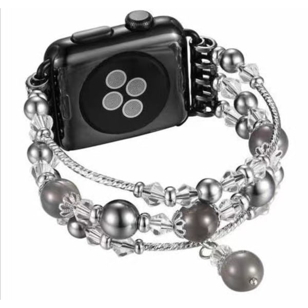 Grå 38mm/40mm/41mm, passende for Apple Beaded Watch Band iWatch