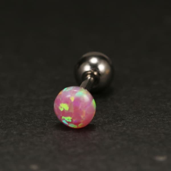 IC 1 stk 4 mm opal titan stål øreben spiker øredobber A3
