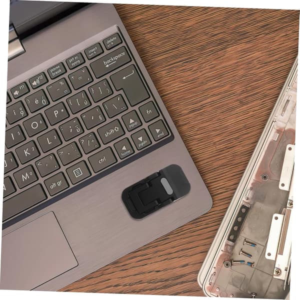 2-pak mini laptopstander - Selvklæbende og foldbar - Universal 10-17 tommer - Kontor- og hjemmearbejde - Sort