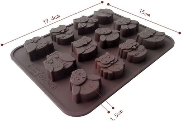 Chokladform uggla, silikonform för choklad, isbitar eller fondant