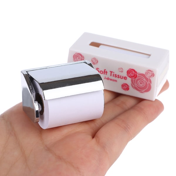 IC 1/12 Dukkehus Miniature Toiletpapirrulle Badeværelse Dekoration A1