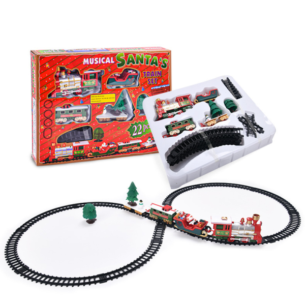 IC Christmas Tree Train Set Polar Toy Toddler Electric Whistle Tra red One Size