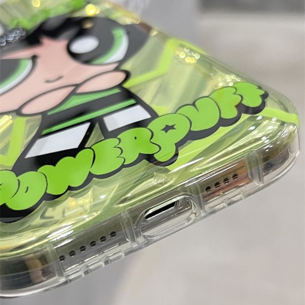 IC iPhone 14 Söt Kawaii Cartoon Case Cool Solglasögon Form Stativ Fingergrepp Hållare Design för Kvinnor (Grön)