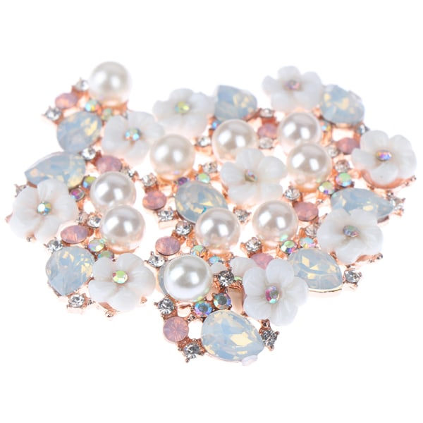 IC 10 STK Blomster Rhinestone Knapper Flatback Plating Perle Hårnål