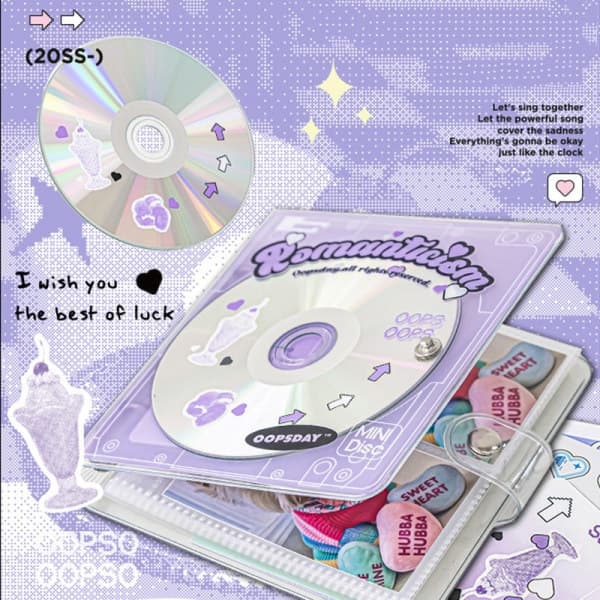 IC Retro CD & Idol Fotocard Samlarbok Kort Hållare Dagbok Lila