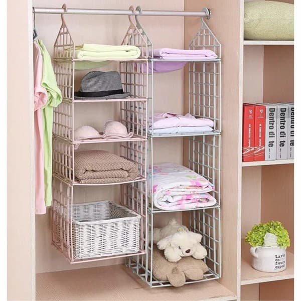 IC Plastgarderobe Organizer Klesstativ, 5 rom/ Mesh