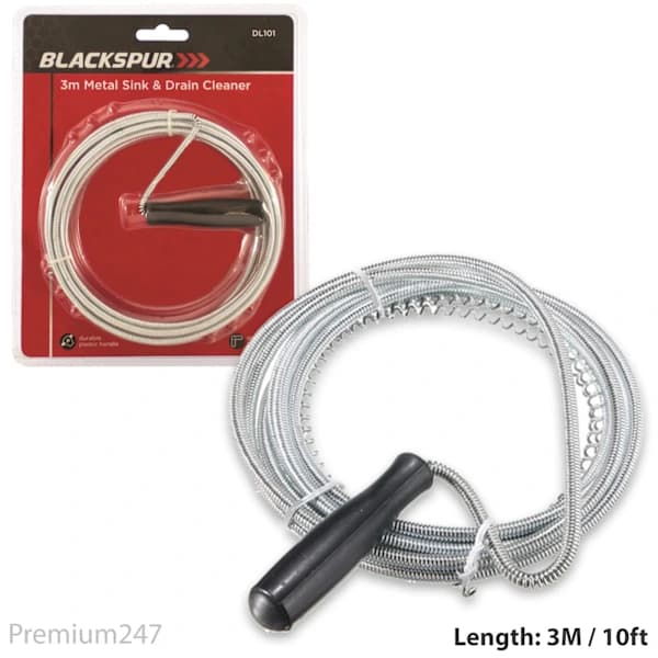 3m Flexible Drain Cleaning Rods Long Sink Cleaner Pipe Cleaner Spring Tool