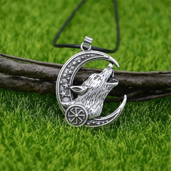 Vargamuletti Kuun Tähti Wicca Noituus Pakana Korut Slaavilainen Kolovrat Ripus Koru Kaulakoru Talisman Vahaketju Hopea