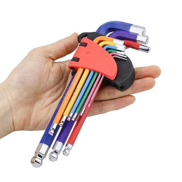 9 stk unbrakonøgle sæt med kugleende SAE Metrisk Stjerne Lang Arm Industriel Kvalitet 9 stk Lang Torx Hex 9pcs Long Torx Hex