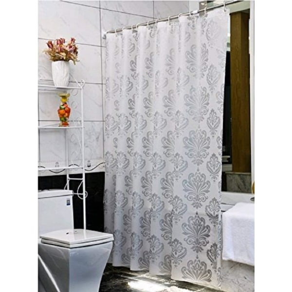 IC Europeisk duschdraperi PEVA miljövänlig PVC-fri badrumsgardin Vattentät och fläckbeständig, hållbart bad (Sliver Grey, 72Wx72L)