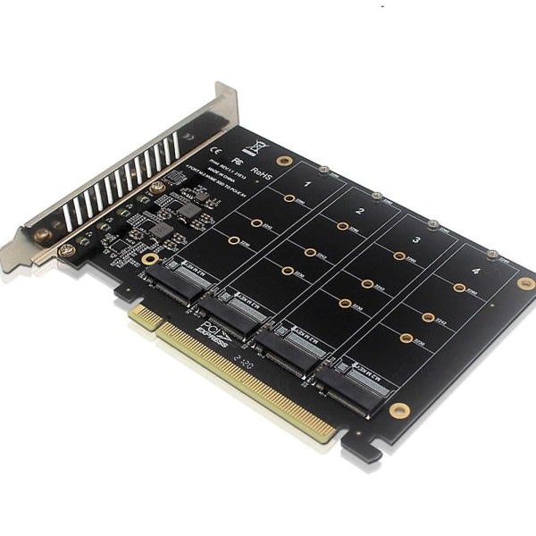 4-portars Nvme till Pcie adapterkort M.2 Nvme till Pcie X16 adapter 4x32gbps M Key hårddisk-omvandlare R