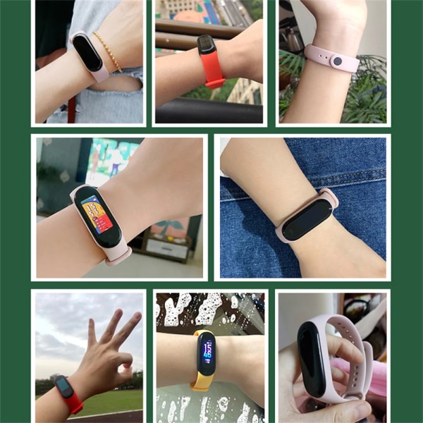3st klockarmband för Mi Band 7 6 5 4 3 Armband Xiaomi Mi Band Rem Silikon Sport Ersättningsarmband Smartwatch Tillbehör Flera färger 3PCS Mi band 7