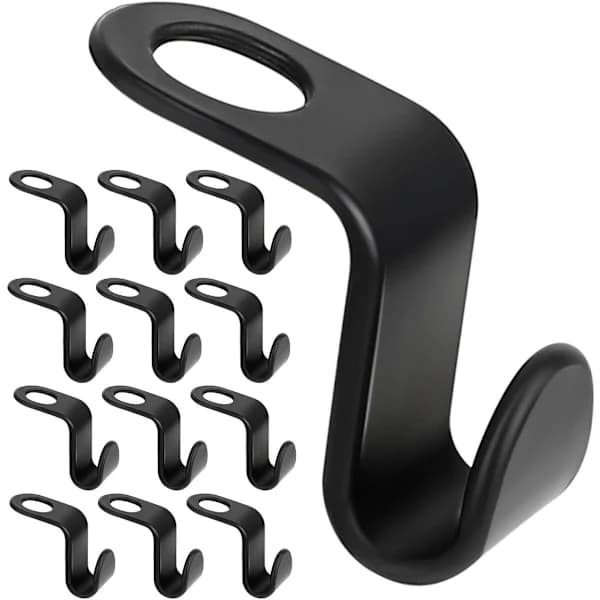 20-pack Space-Saving Hangers - Black Design with Hooks for Wardrobe Black Svart