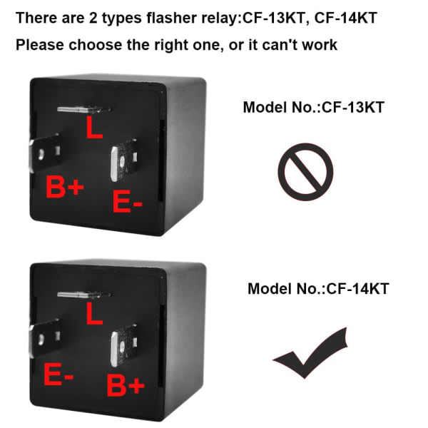 IC 1 st 12V 3-stifts justerbart blinkrelä för CF-14KT LED-vilkut, Bilmotorcykel Elektroniskt blinkrelä 0.1W-150W, medföljande