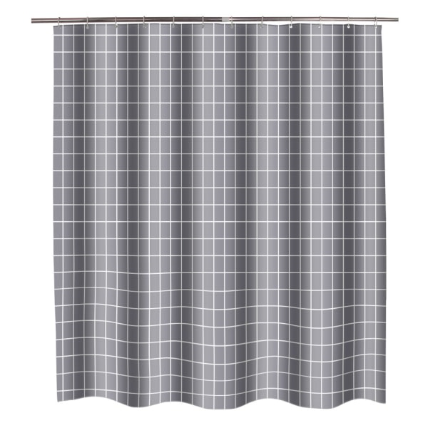 IC Grey Grid Polyester Tjock vattentät duschdraperi 100cm bred * 180cm hög,