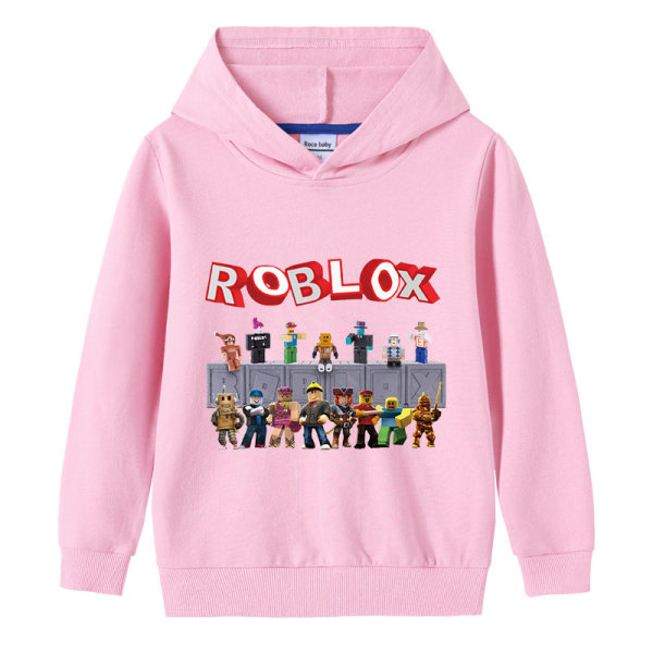 Roblox barnkläder - bomull huvtröja - rosa 130cm