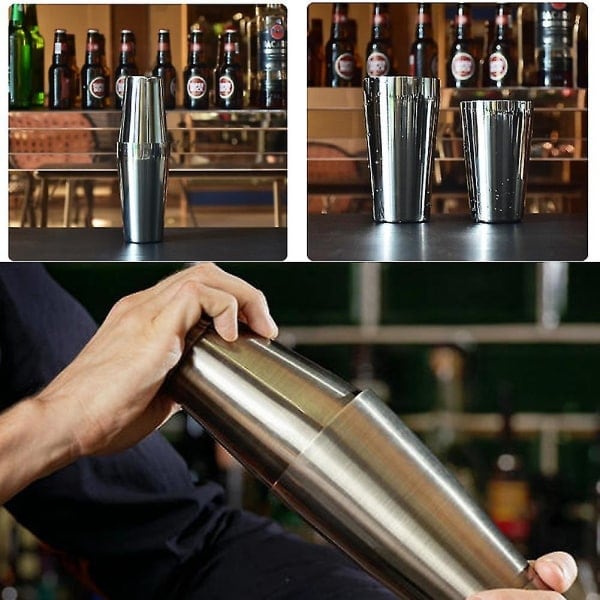 15 dele sæt Cocktail Shaker 450/600 ml Boston vinshaker i rustfrit stål