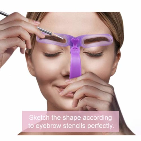 IC Ögonbrynsschabloner, Ögonbrynsmall, Ögonbrynsformningssats, 8 stilar Återanvändbar ögonbrynsstencil med handtag och rem, tvättbar