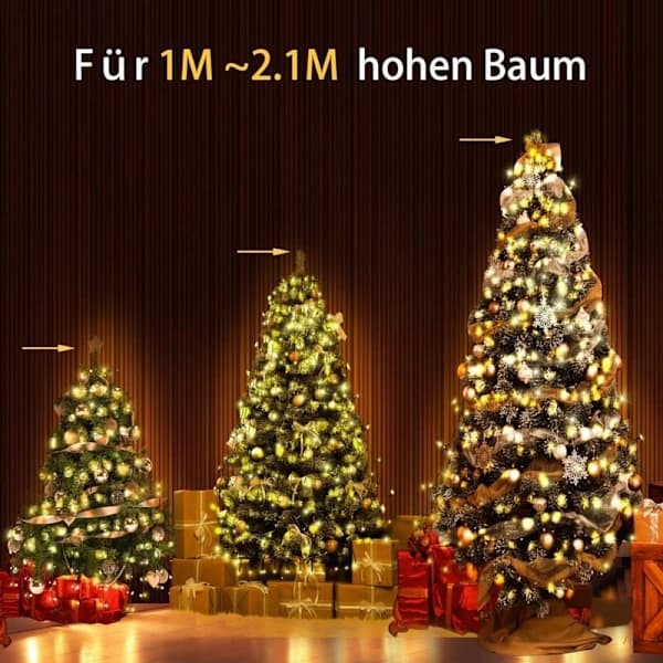 Christmas Tree String Lights, 2M 16 Branches 400 LED Christmas Tree Lighting, Waterproof Christmas Lights for Christmas Tree Decoration
