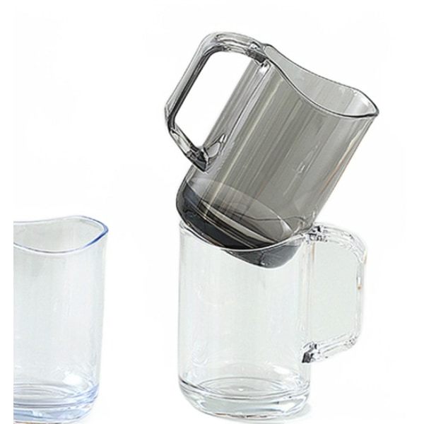 IC Enkel Vaskemuggen gennemsigtig plastikkop (tyk bund 1 cm tyk transparent grå)