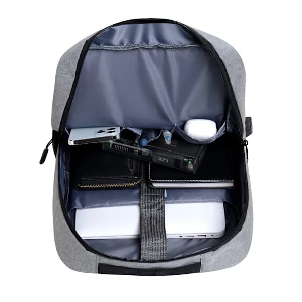 New Laptop Backpack with USB for Business and Leisure, Large Capacity for Students, Office, and Work, Can Be Worn on Both Shoulders Grey grey