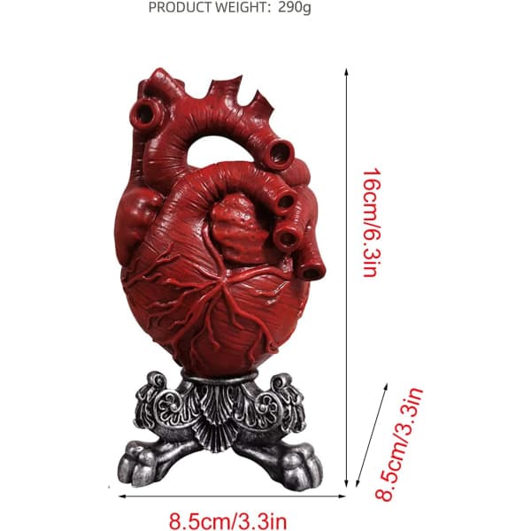IC Hjertevase - Anatomisk Hjertevase i Resin, Moderne Skulptur