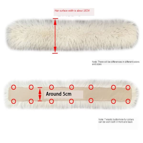 Dunjacka Pälskrage Randig Fuskrage VIT 85CM 85CM vit white 85cm-85cm