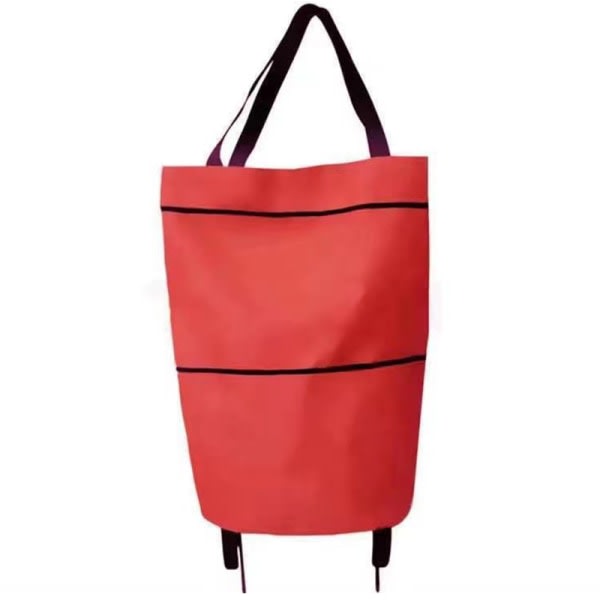 IC Folding Shopping Pull Cart Trolley Bag med hjul Bärbar Fol Red