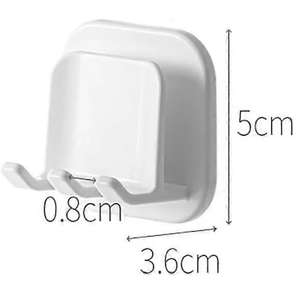 1 pc Self-Adhesive Toothbrush Holder Wall Mounted Multifunctional Hook Waterproof Self-Adhesive 2 Compartment Toothbrush Organizer