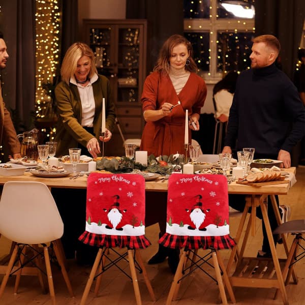 IC 2 st julstolsöverdrag Röd Julstolsöverdrag