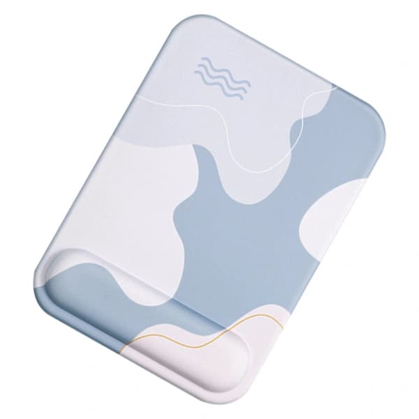 Keyboard Mouse Pad Set Ergonomic Silicone Mouse Pad with Memory Foam Keyboard Wrist Rest for Computer Rectangle, Blue