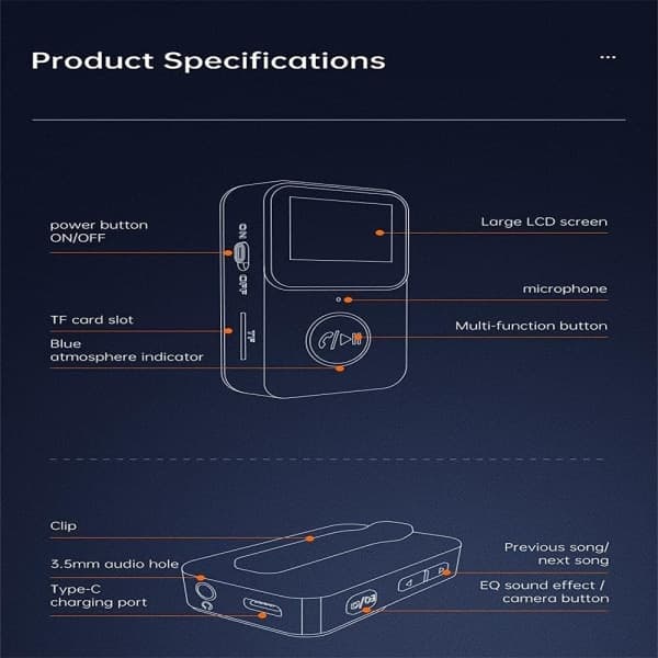 IC MP3-spiller med Bluetooth 5.0 musikkspiller