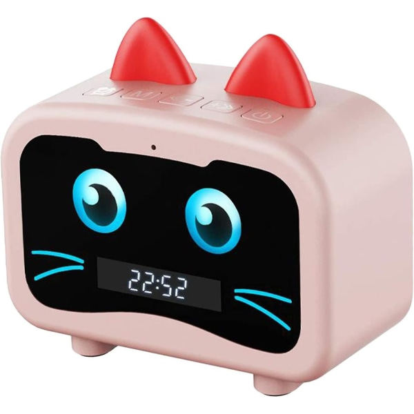 Hi-Fi badrumshögtalare Bärbar Bluetooth 5.0-högtalare med laddningskabel, inbyggt batteri - Rosa katt