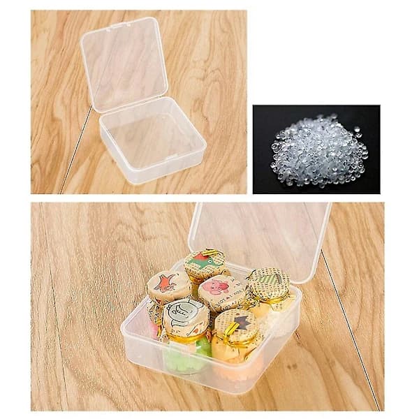 40-pack Clear Plastic Storage Boxes with Hinged Lids for Small Items, Diamond, B-xx