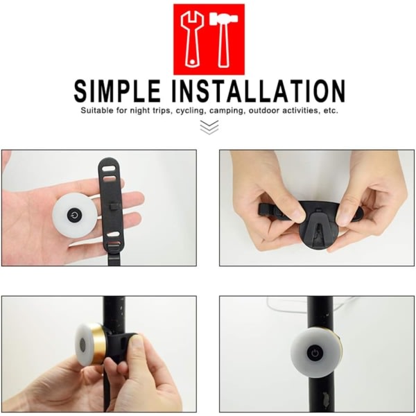 Cykel Baglygte, USB Opladbar LED Vandafvisende Advarsel 5 Tilstande Baglygte